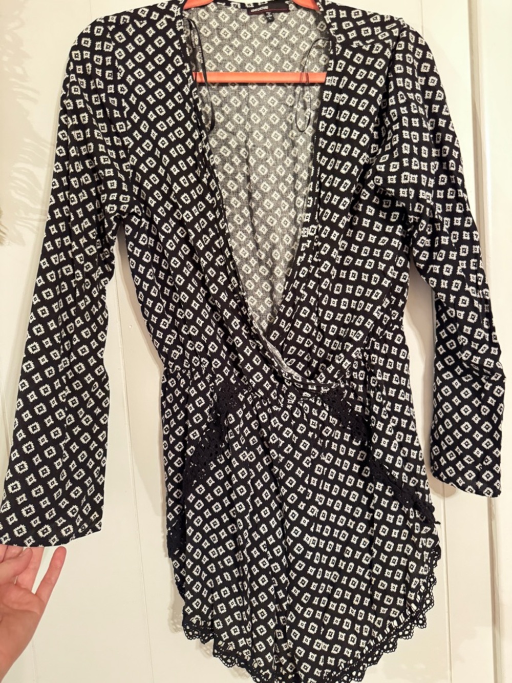 Love Culture Black and White Diamond Print Romper